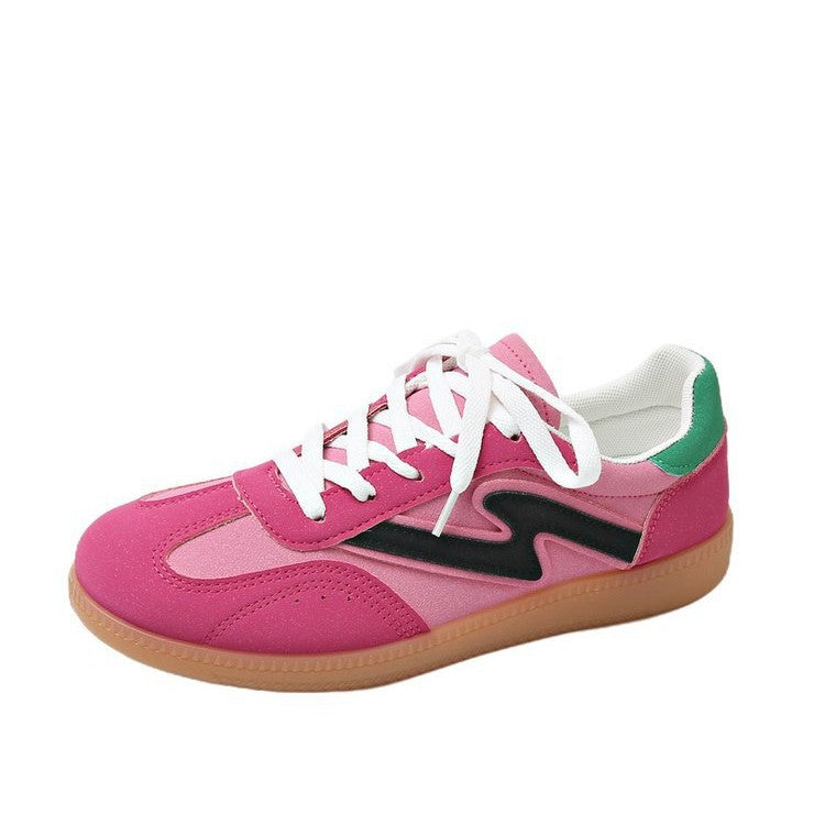 Damen Retro‑Sneaker mit Gumsohle, Kontraststreifen und gepolstertem Komfortfußbett EB