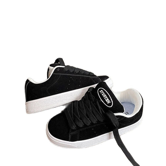 Damen Sportliche Sneakers mit weicher Veloursoberfläche und strapazierfähiger Gummisohle EB