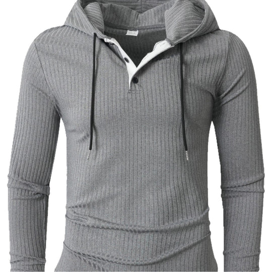 Herren Sportlicher Langarm-Hoodie mit strukturierter Oberfläche EB