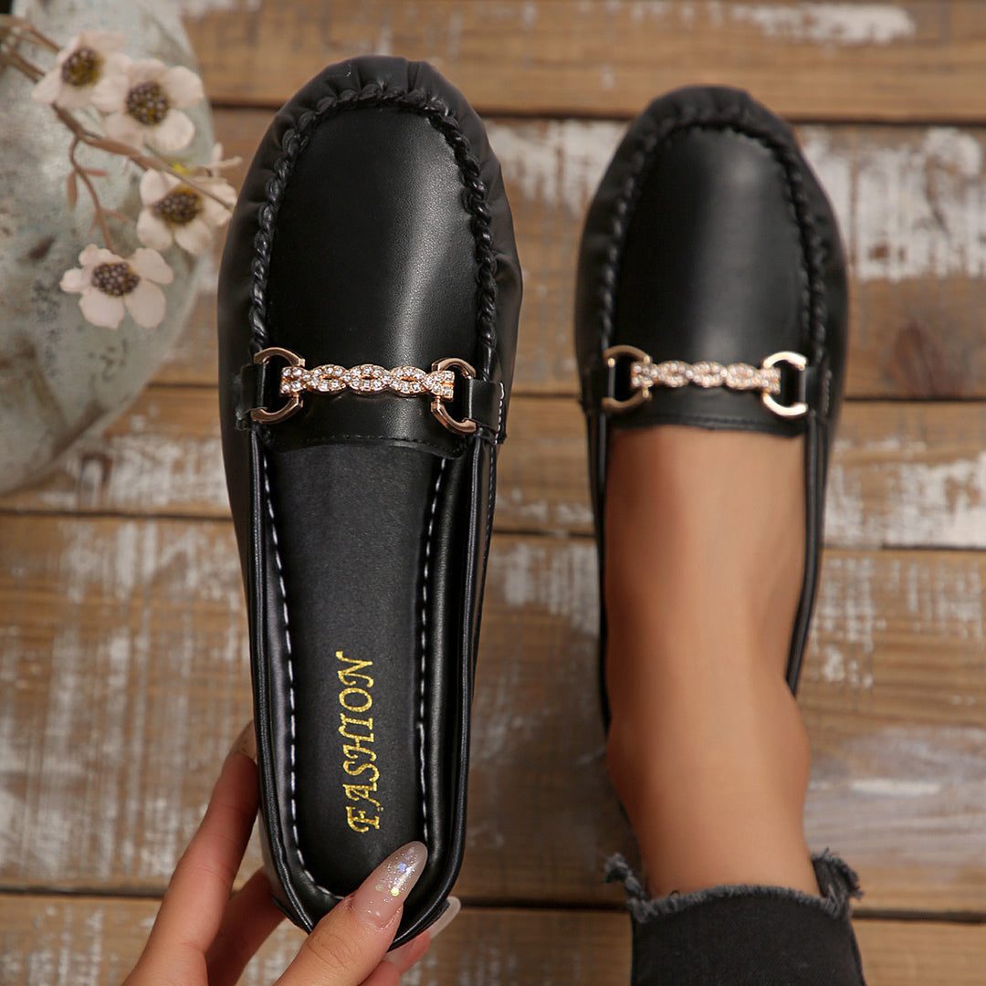 Damen Mokassins mit dekorativem Schmuckdetail EB