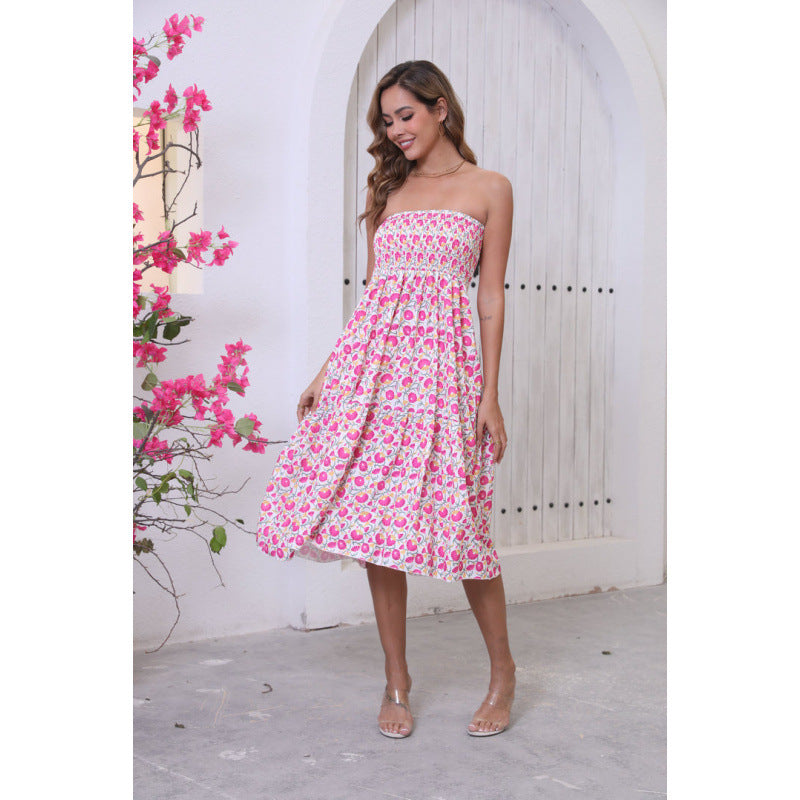 Damen Maxi-Rock mit voluminösen Rüschendetails und knöchellanger Passform EB