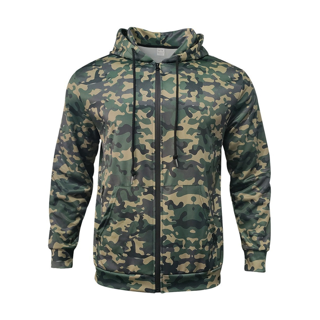 Herren Camouflage-Fleecejacke mit praktischen Taschen und verstellbarem Kordelzug EB