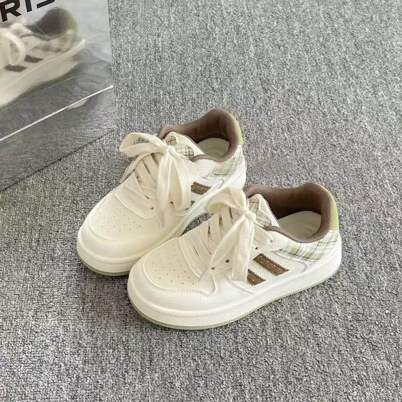 Damen Sportliche Sneakers mit kariertem Design und gepolsterter Innensohle EB