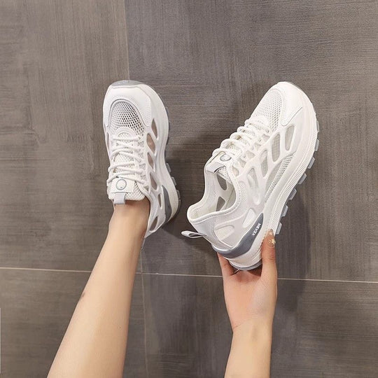 Damen Sportliche Leichtgewicht Sneakers mit atmungsaktiver Mesh-Oberfläche EB