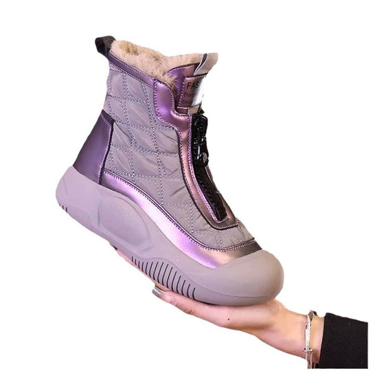 Damen warme Winterboots mit praktischer Reißverschlussöffnung und kuscheligem Innenfutter EB