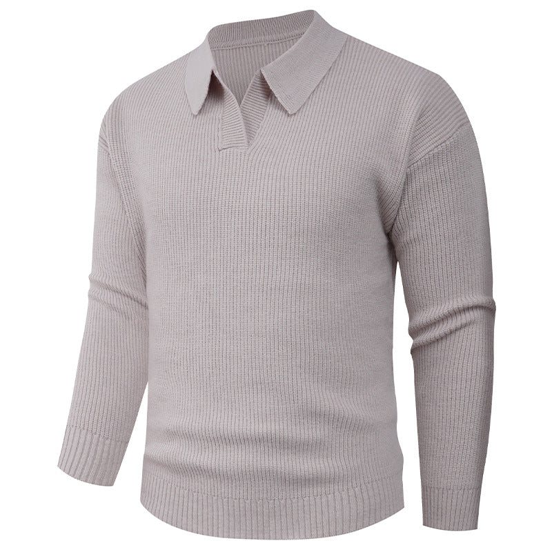 Herren eleganter Strickpullover mit modernem V-Ausschnitt und strukturiertem Design EB