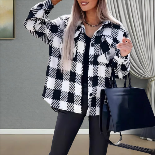 Damen Oversized Karobluse EB