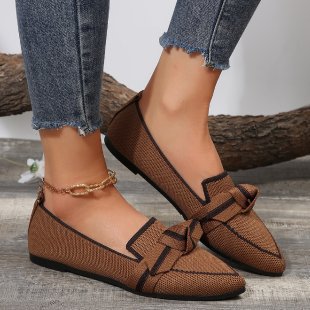 Damen elegante Mokassins mit dekorativem Schleifen-Detail EB