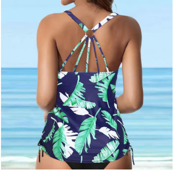 Damen lässiges Tankini-Oberteil mit Schnürung EB
