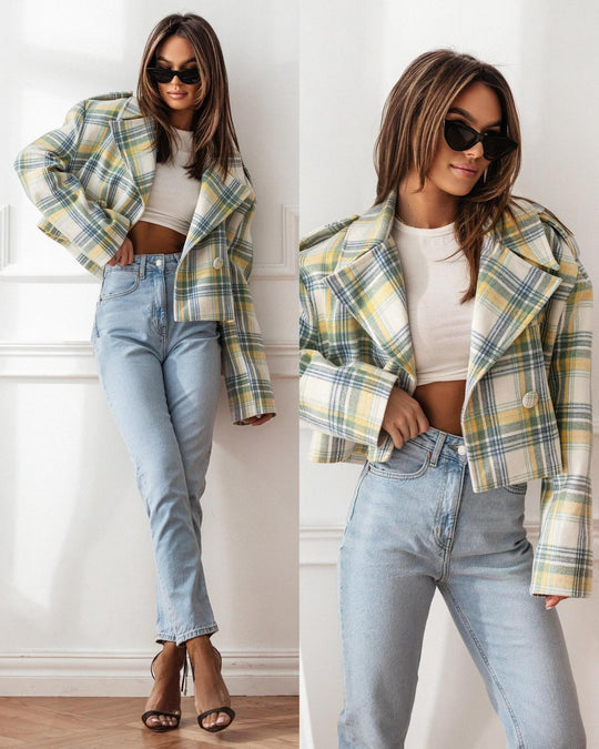 Damen Elegante Kurzjacke mit lässigem Schnitt und praktischen Taschen EB