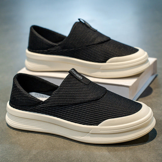 Damen atmungsaktive Slip-On Sneakers aus flexiblem Mesh-Material EB