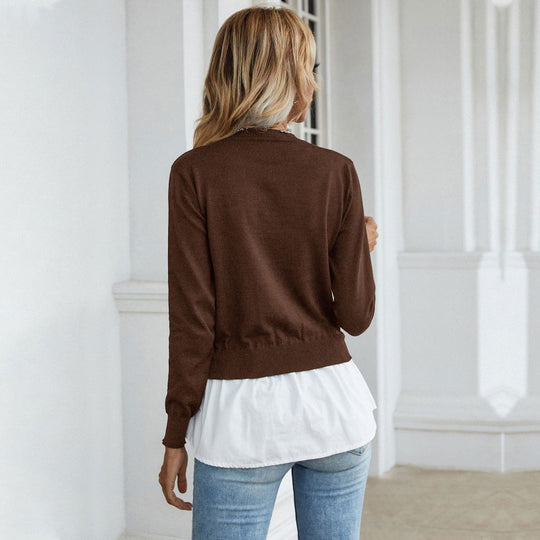 Damen Fashion Pullover mit innovativem Lagen-Look EB