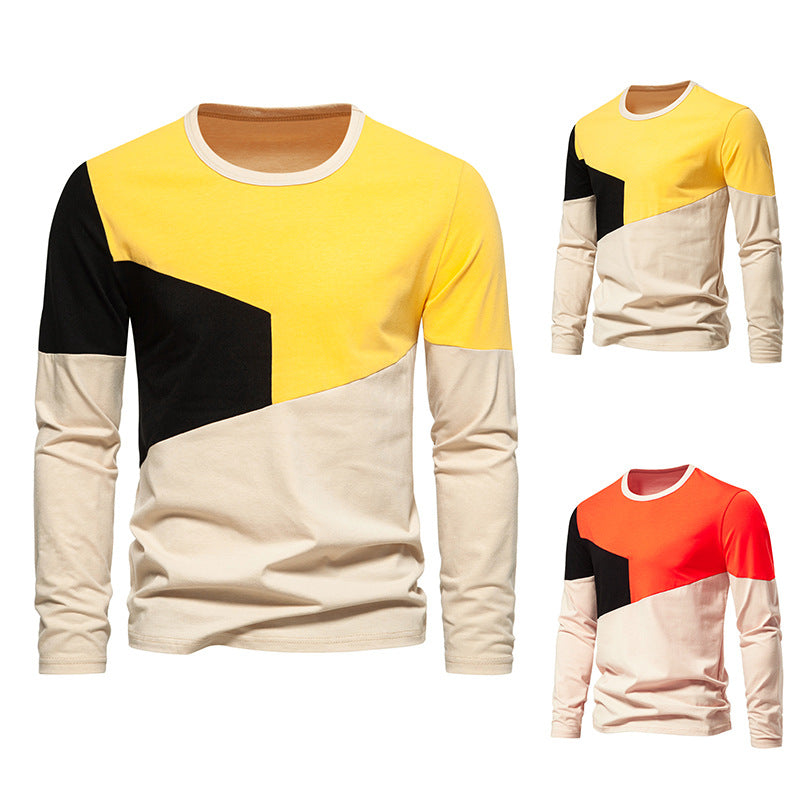 Herren Langarmshirt mit modischem Farbblockdesign und hochwertiger Baumwolle EB