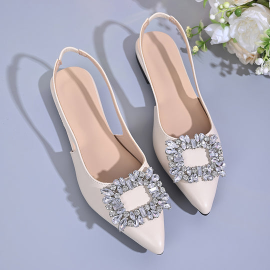 Damen elegante Slingback-Pumps mit funkelndem Strassdetail EB