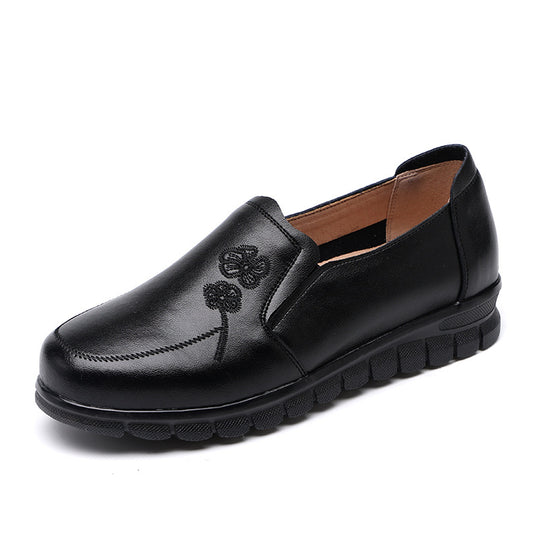 Damen Bequeme Mokassins mit elastischem Einstieg und zartem Blumenmuster EB