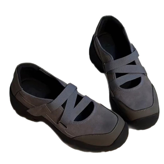 Damen Sportliche Freizeitschuhe mit flexibler Sohle und modischen Riemen EB