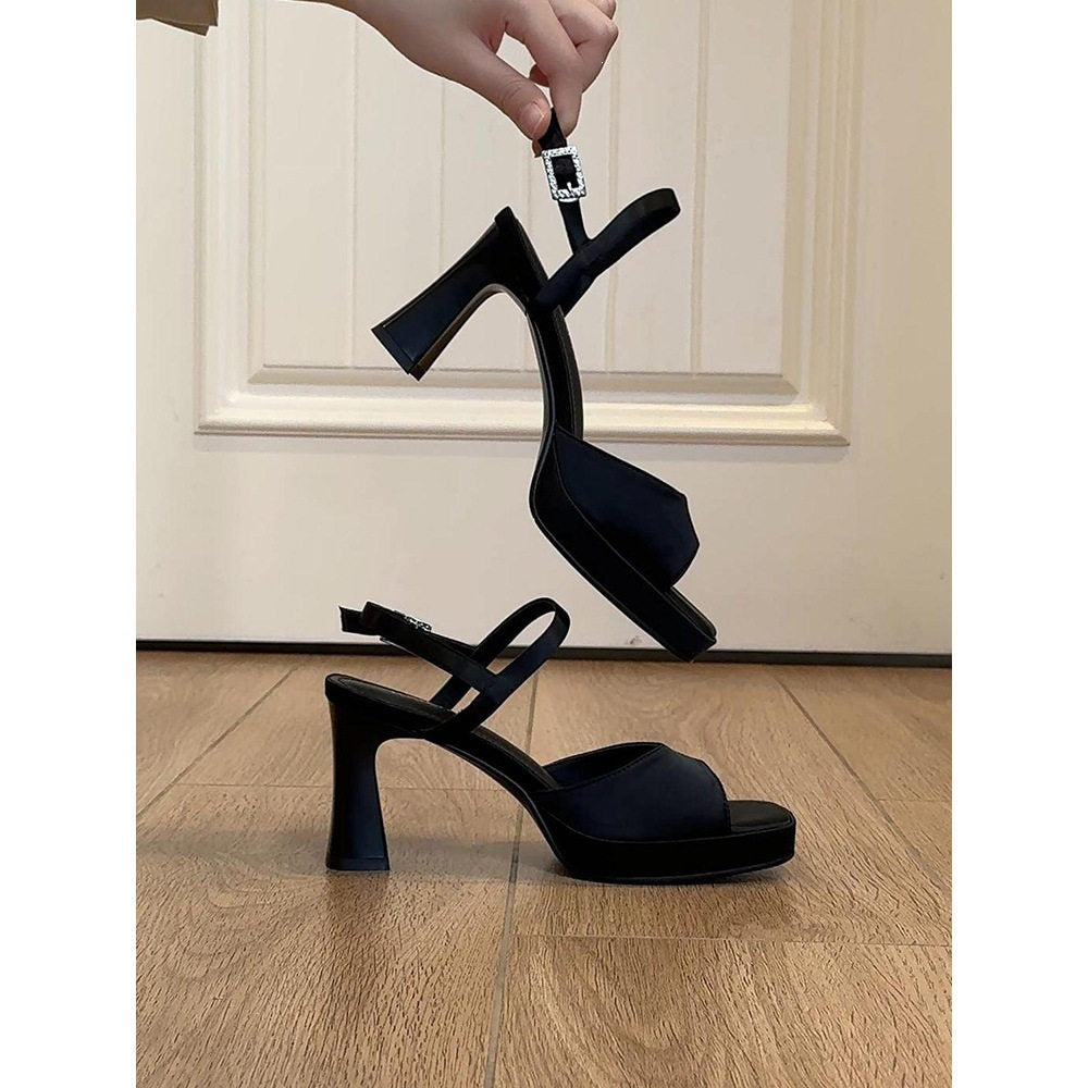 Damen elegante Plateau-Pumps mit modischem Blockabsatz EB