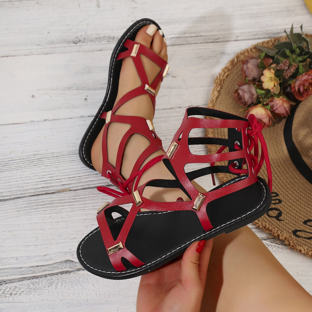Damen Gladiatorensandalen mit elegantem Riemendesign und komfortablem Fußbett EB