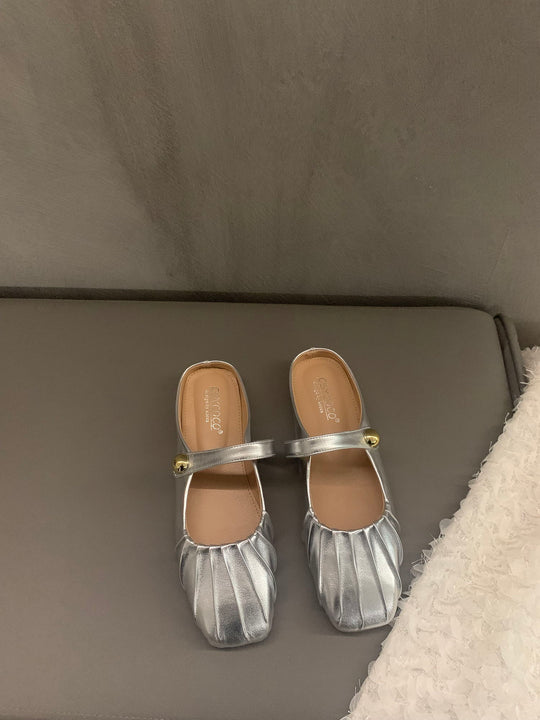 Damen elegante Ballerinas mit modischem Rüschendesign EB