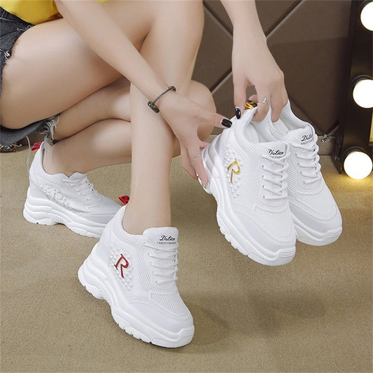 Damen Chunky Sneakers mit atmungsaktiver Mesh-Oberfläche und leichtem Komfort EB