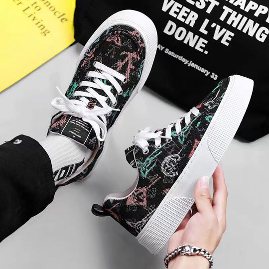 Damen Modische Canvas Sneakers mit einzigartiger Druckgestaltung EB