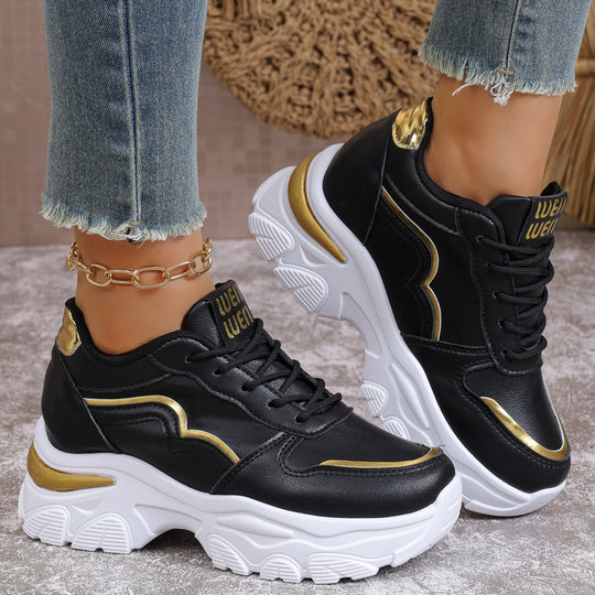 Damen Sportliche Sneaker mit modischem Metallic-Detail und dämpfender Sohle EB