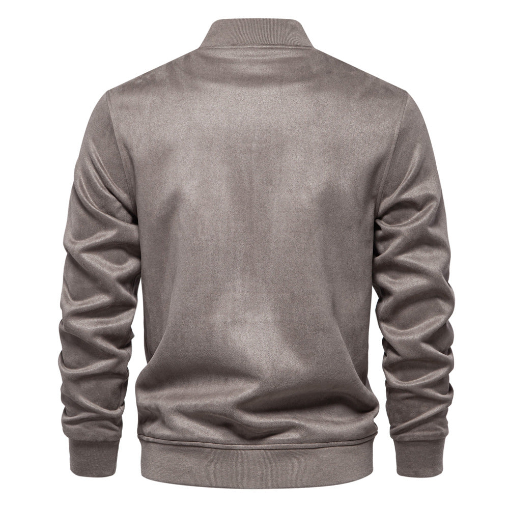Herren leichter Kunstleder-Jacke mit praktischen Taschen EB