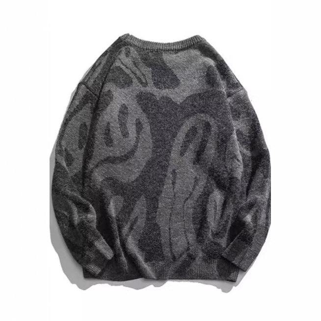 Damen Lässiger Pullover mit modernem Print und lockerer Passform EB