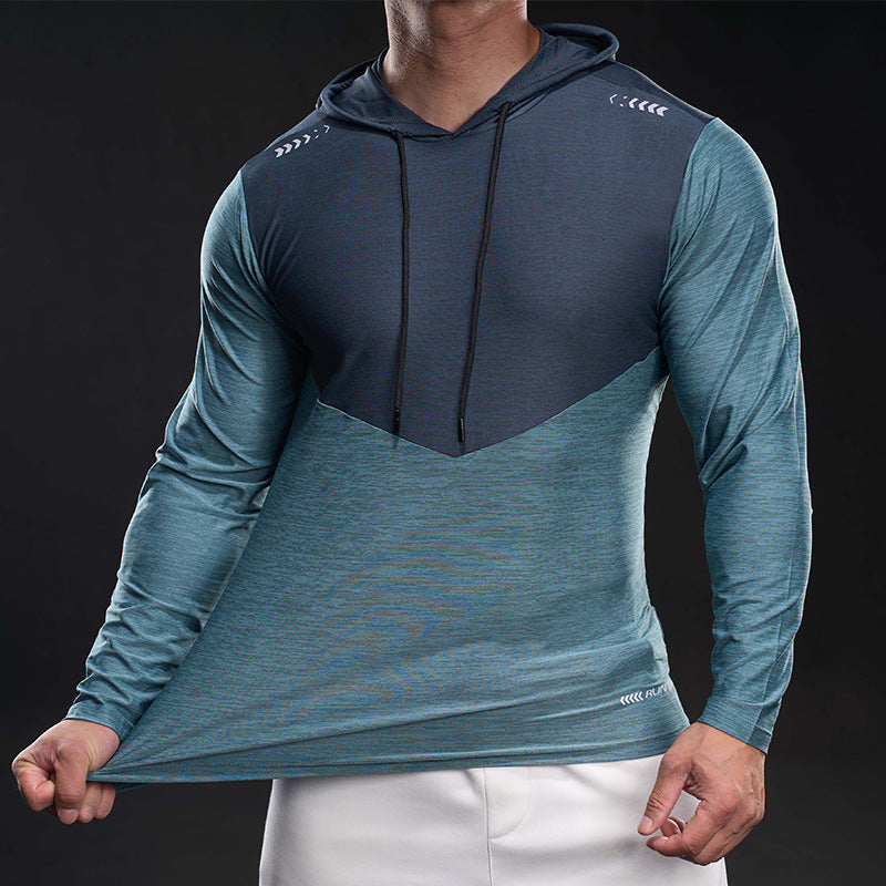 Herren Funktionelles Langarm-Hoodie für Training mit Stretch und Atmungsaktivität EB