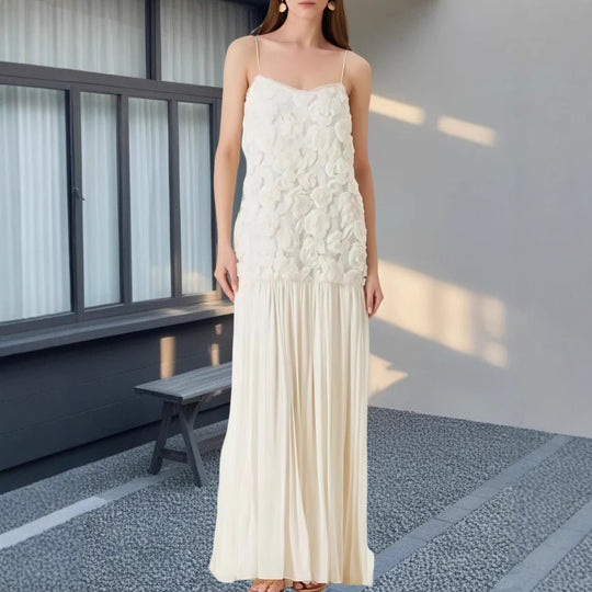 Damen Elegantes Abendkleid mit floralem Spitzenoberteil und schwingendem Rock EB