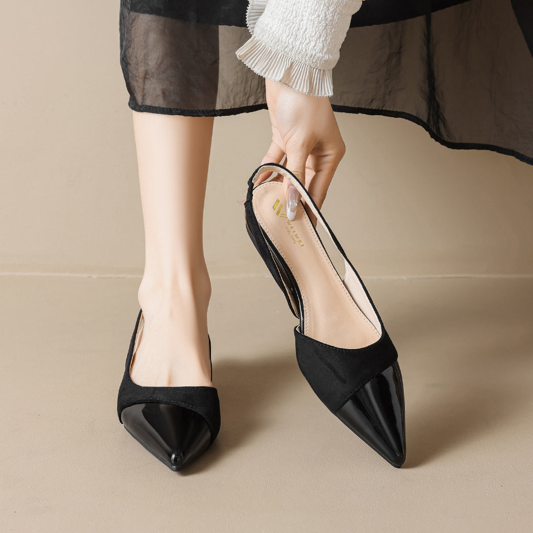 Damen elegante Slingback-Pumps mit modernem Materialmix EB
