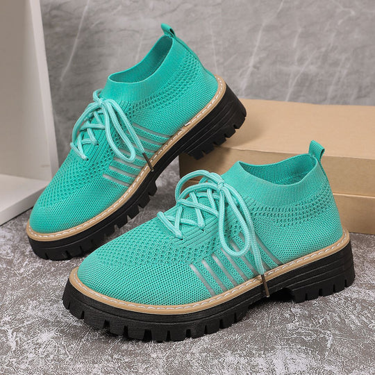 Damen Sportliche Sneakers mit atmungsaktivem Strickoberteil und rutschfester Sohle EB