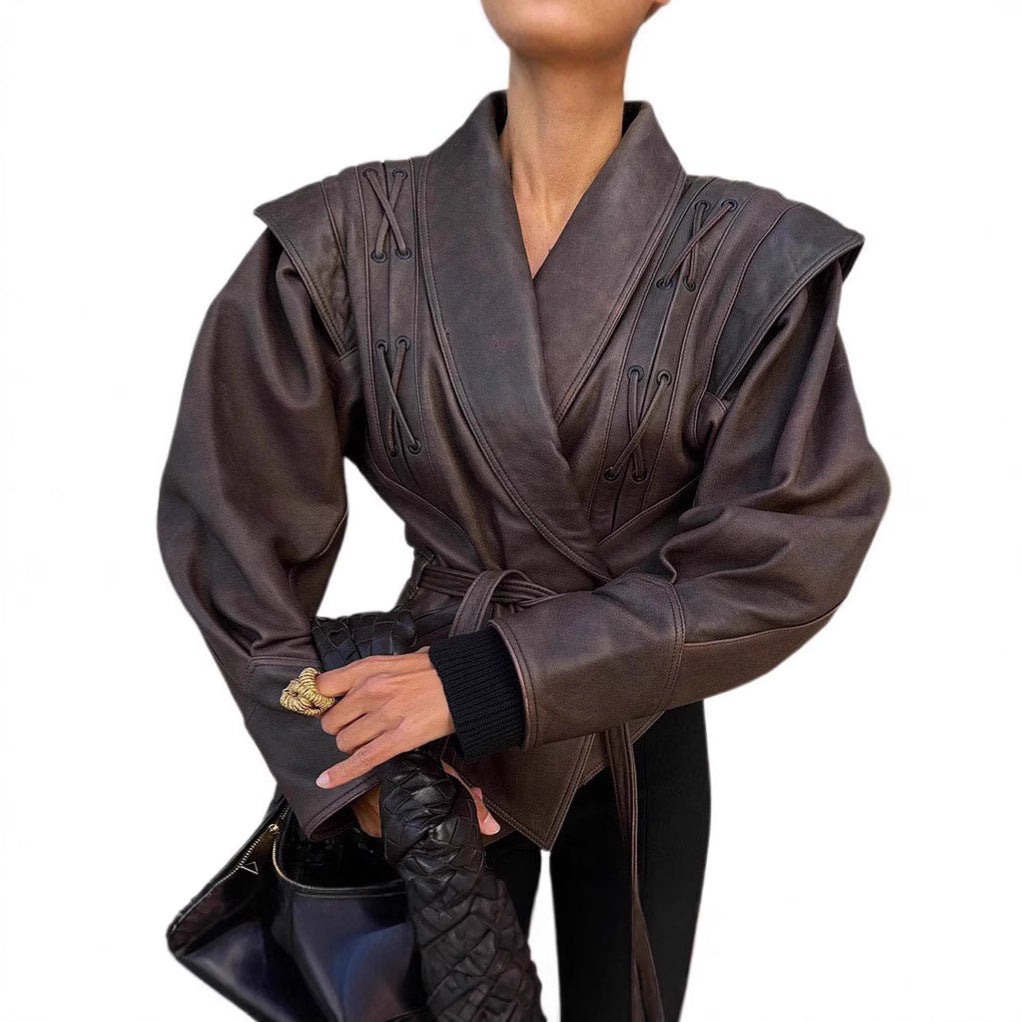 Damen blazer mit dekorativen Schnürungen EB