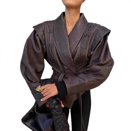 Damen blazer mit dekorativen Schnürungen EB