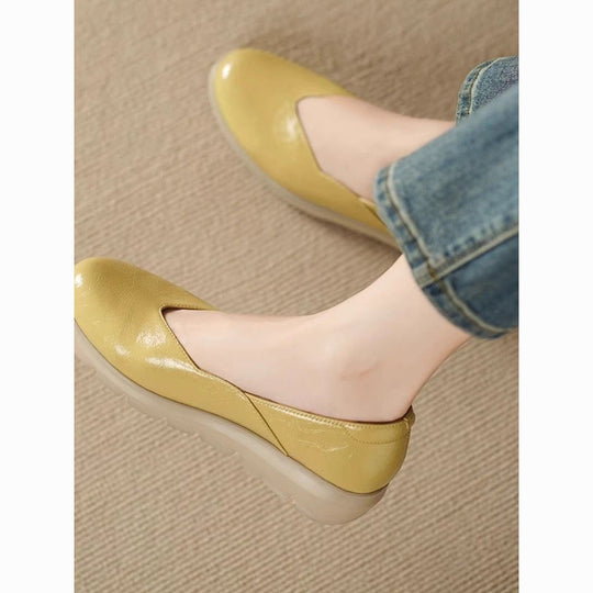 Damen bequeme Slip-On Ballerinas mit modischem Plateau EB