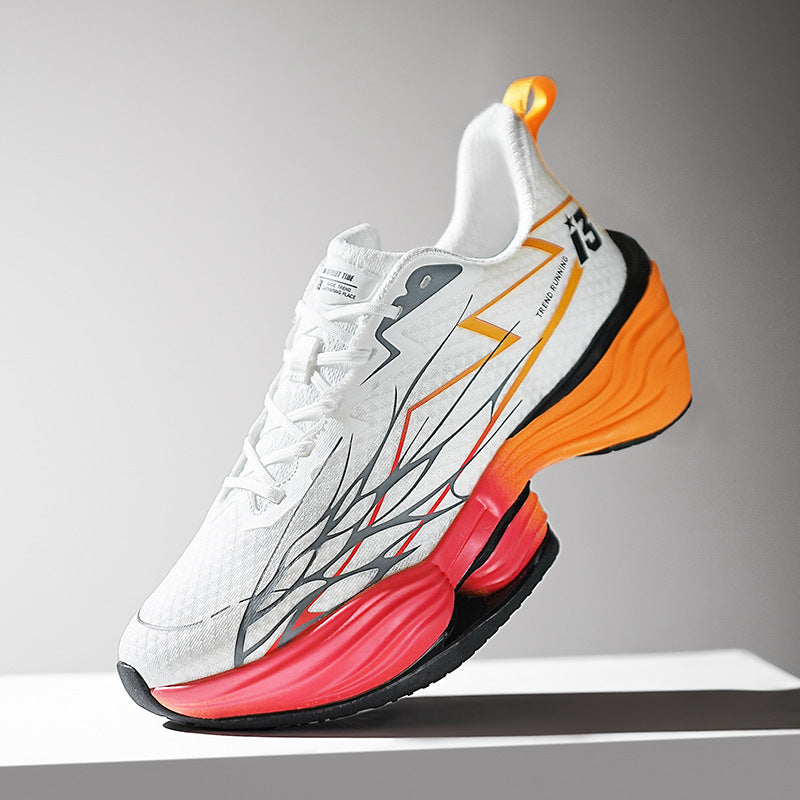 Unisex gedämpfte Straßenlaufschuhe mit mehrlagiger Energierückführungssohle und belüftetem Strickoberteil EB