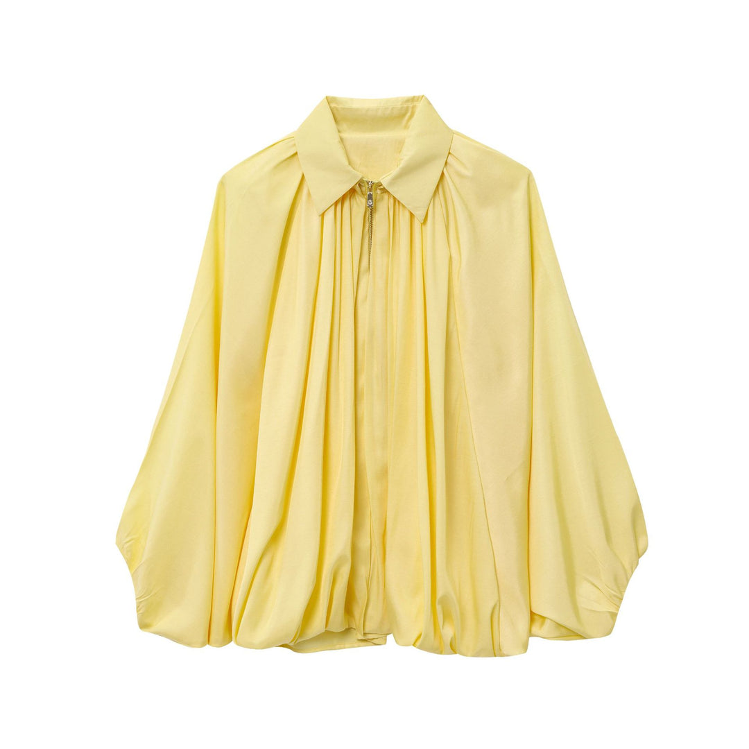 Damen elegante Bluse mit Plisseedetails EB