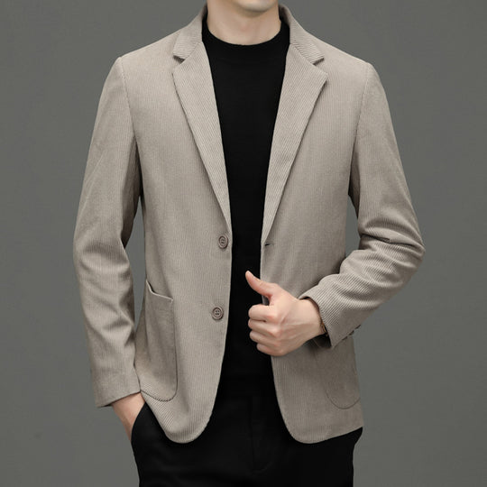 Herren Cord-Sakko Slim-Fit mit Reverskragen und aufgesetzten Taschen EB
