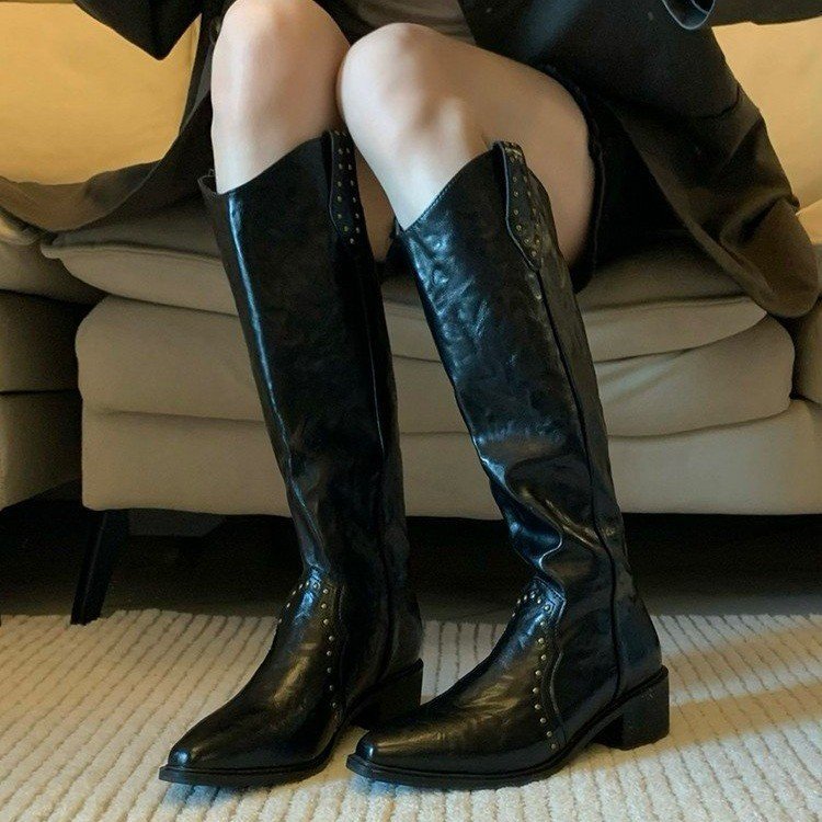 Damen Cowboy-Stiefel mit dekorativen Nieten EB