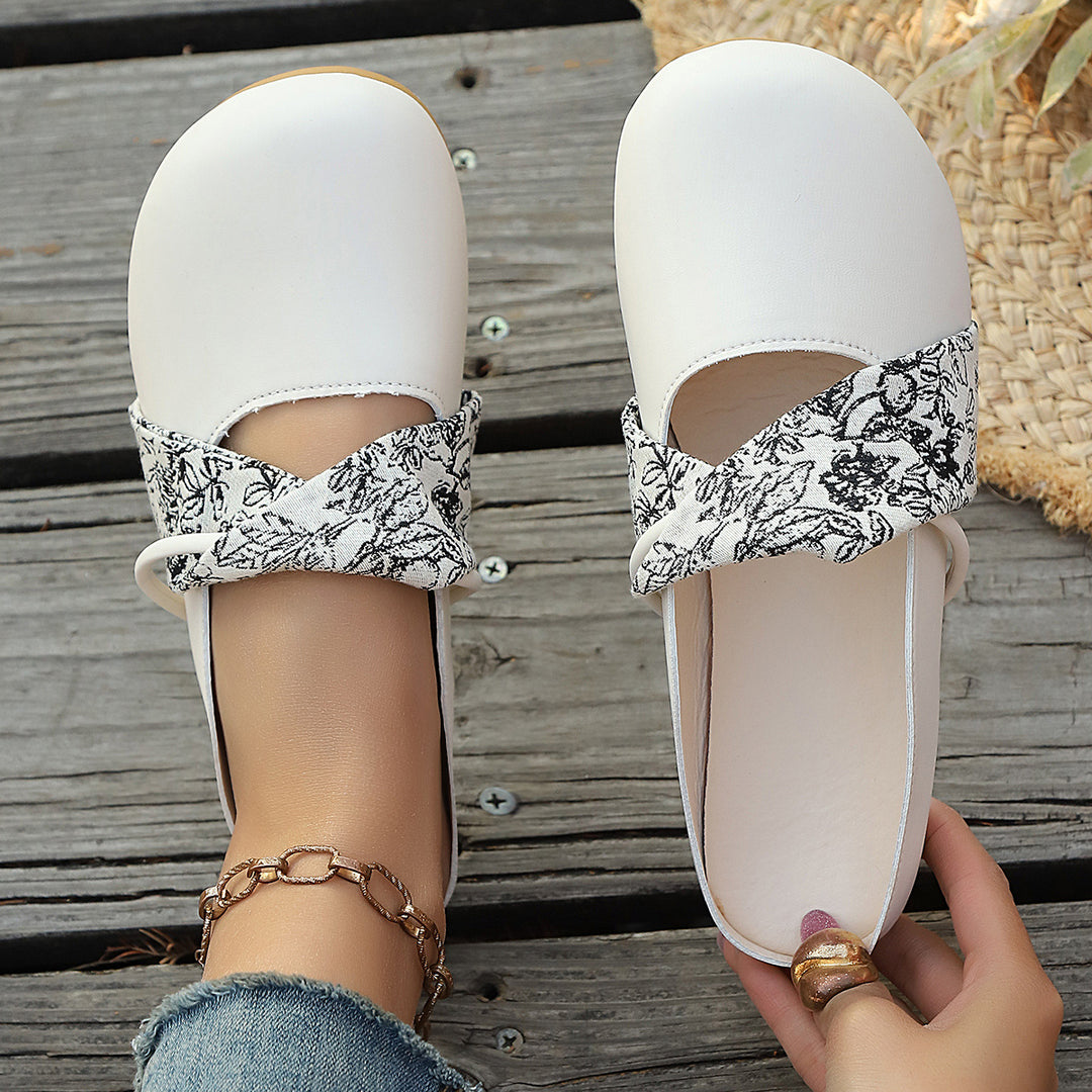 Damen Elegante und bequeme Ballerinas mit dekorativem Knoten und Perlendetail EB