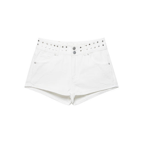 Damen-Shorts mit dekorativem Nietenbund und modernem Schnitt EB