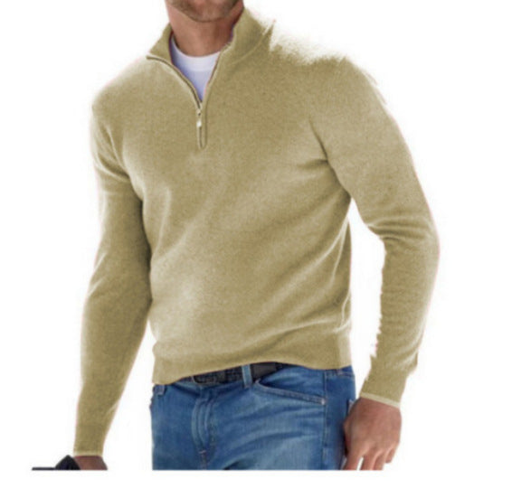 Damen nan leichter Sweatshirtpullover mit halbem Reißverschluss EB