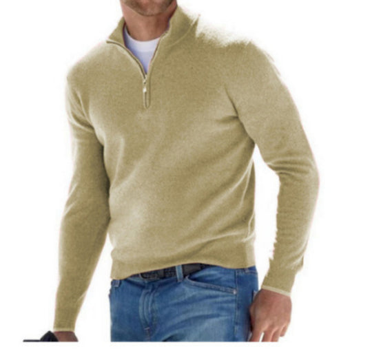 Damen nan leichter Sweatshirtpullover mit halbem Reißverschluss EB