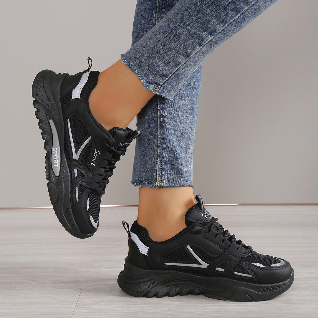 Damen Sportliche Sneakers mit flexibler Laufsohle und atmungsaktivem Obermaterial EB
