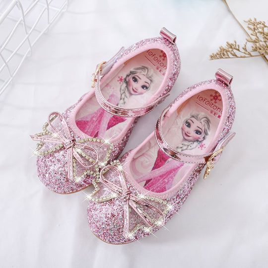 Mädchen Glitzernde Ballerina-Schuhe mit Schleifen- und Strassverzierungen EB