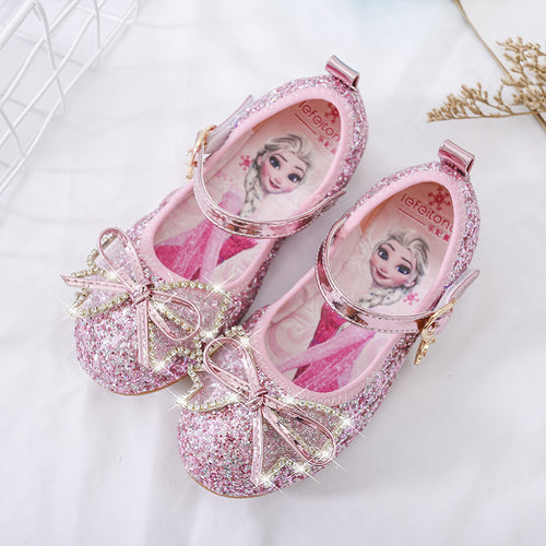Mädchen Glitzernde Ballerina-Schuhe mit Schleifen- und Strassverzierungen EB