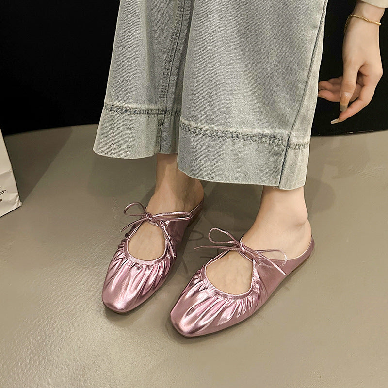 Damen elegante Mules mit raffiniertem Schleifendetail und atmungsaktiver Decksohle EB