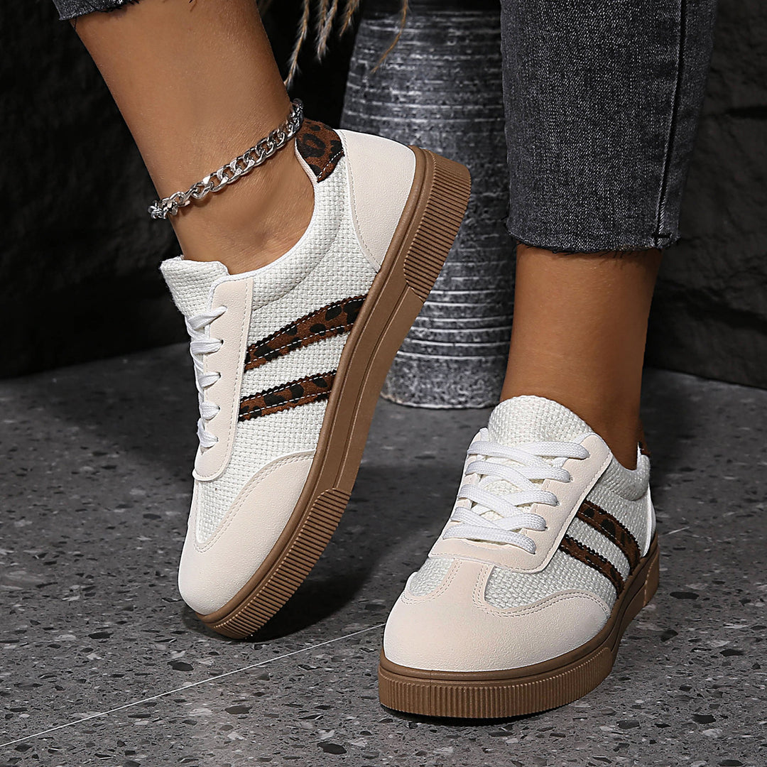 Damen Sneakers mit hochwertigem Netzmaterial und stylischem Tiermotiv EB