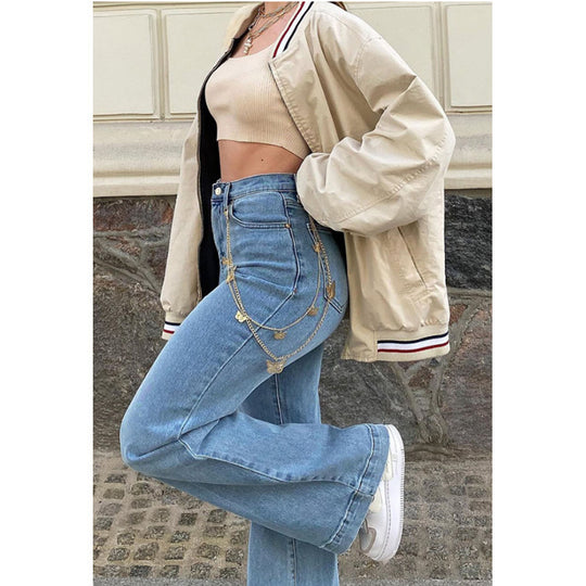 Damen Flared Jeans mit hohem Bund und trendigem Schlag EB