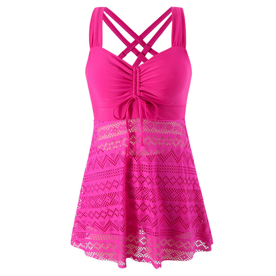 Damen Schwimmkleid mit raffinierter Rückenpartie und sehr elastischer Stoffqualität EB